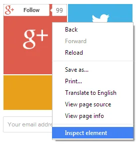 Inspect Element of WordPress Plugin in Google Chrome Browser Screenshot