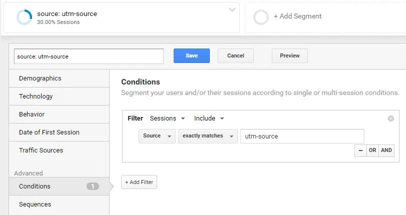 Advanced Segment Source Exactly Matches Source All Lowercase